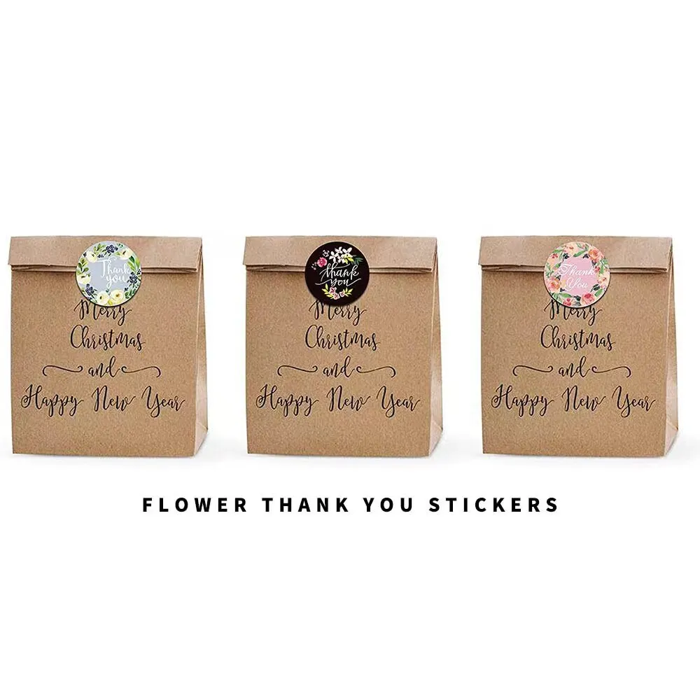 Thank you stickers 500pcs Roll Round Floral Multicolor Envelopes Cute Closure Wedding Decoration