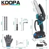 Koopa Tool Cordless Portable 6-Inch Mini Chainsaw, 2.0/4.0Ah Battery Powered 21V Handheld Small Chainsaw 5