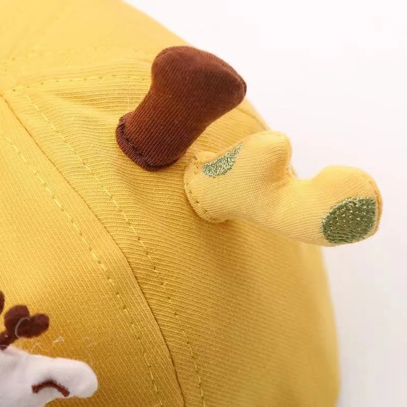 Cute Giraffe Baby Duckbill Hat Cartoon Toddler Soft Edge Duck Tongue Hat 6-18 Month Boy Girl Infant Sun Visors Kids Baseball Cap 4