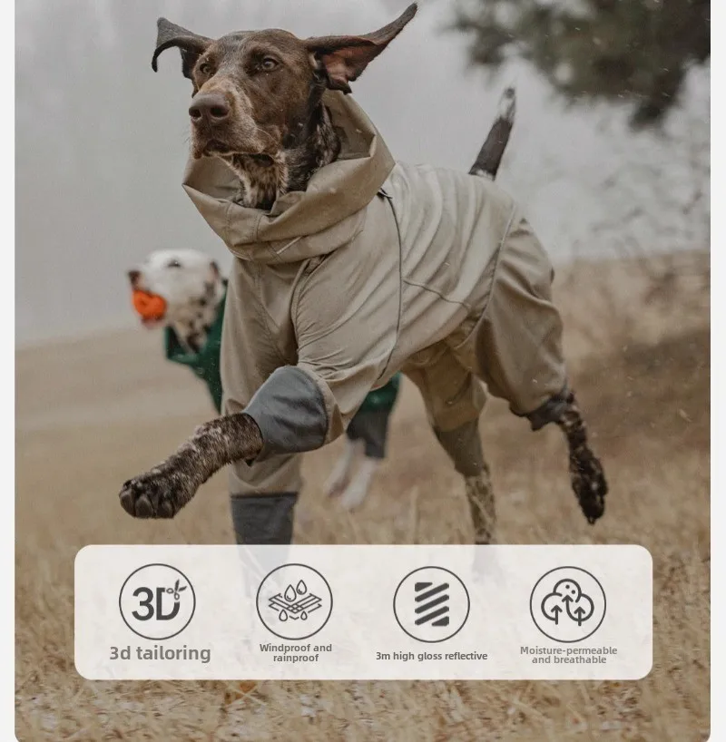 Description Picture 3 of itemWaterproof 4legged Dog Raincoat Outdoor Jacket for Pet Dogs Dirt and Water Proof Warm Clothes Pet Products Supplies Accessories