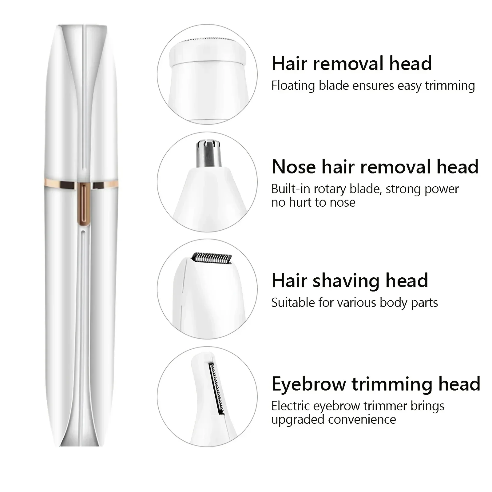 4 In 1 Womens Electric Eyebrow Trimmer Eye Brow Shaper Pencil Face Hair Remover For Women Automatic Eyebrow Shavers Pocketknife 5