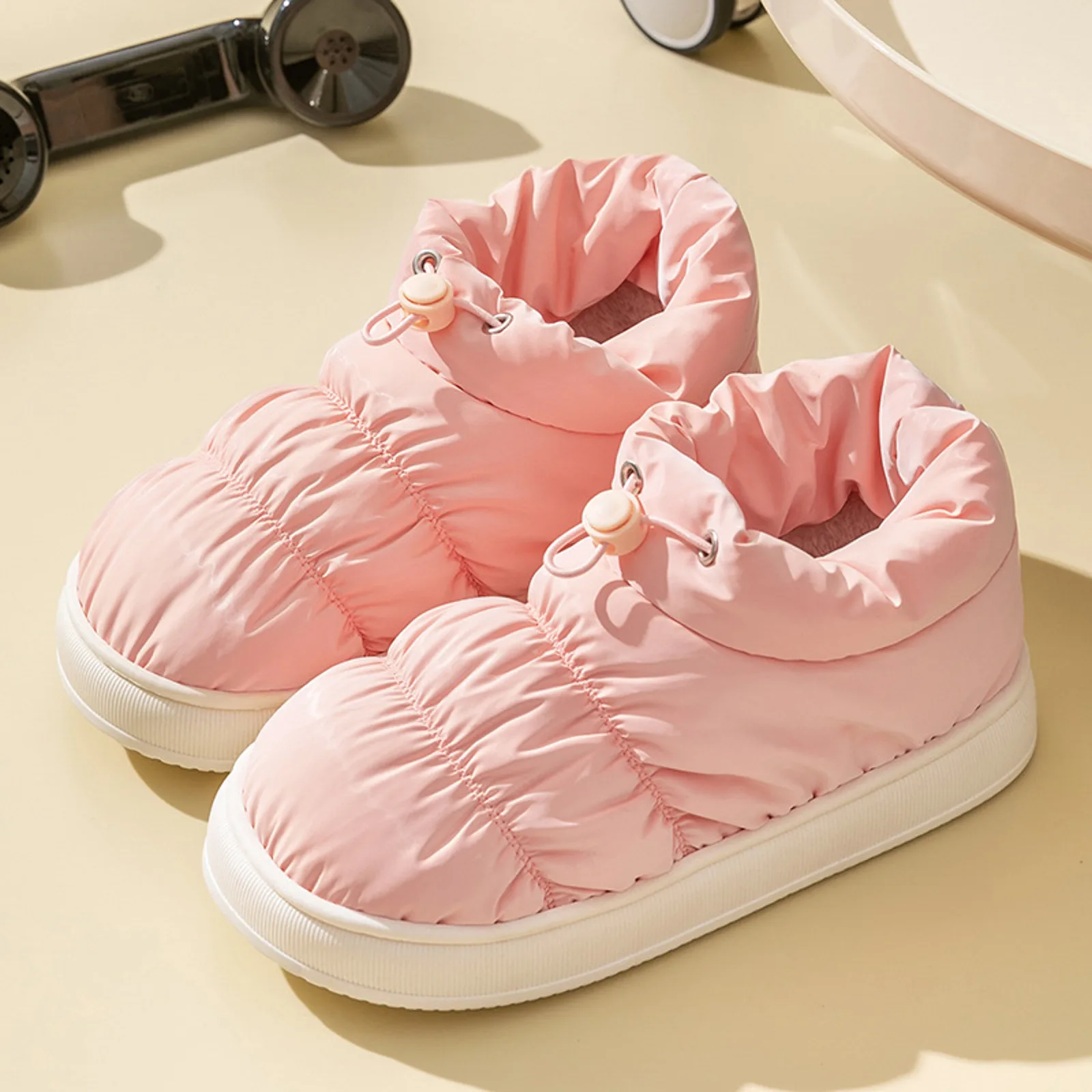 

Women Slippers Pattern Solid Color Thicken Warm Thick Bottom Slippers Household Slides Indoor Home Thick Sole Footwear Slippers