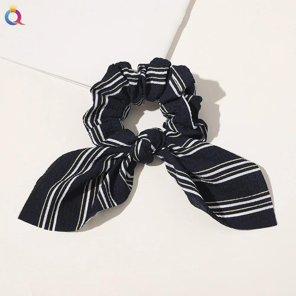 Fashion Print Hair Scrunchie Bowknot Hair Rope for Women Girls Ponytail Holder Hair Ties Elastic Hair Bands Hair Accessories hair bows for women Hair Accessories