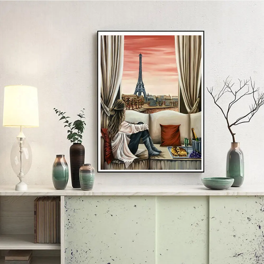 Peinture Diamant 5D Complet Grand Format,Visage De Femme Diy Diamant Peinture Point De Croix