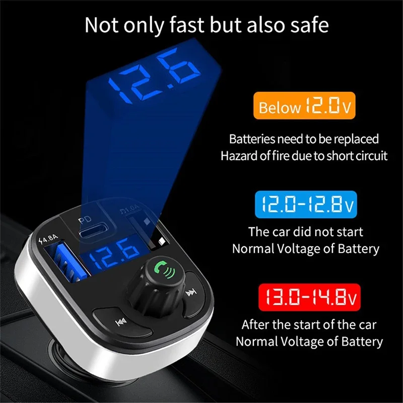 Transmetteur FM Bluetooth 5. 4 48 W avec adaptateur de