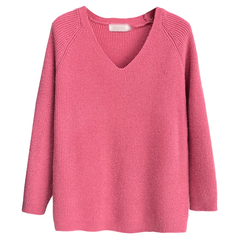 3XL PLUS SIZE Women's Sweater Autumn Winter Stylish Thicken V-Neck Knit Pullover Jumpers 700