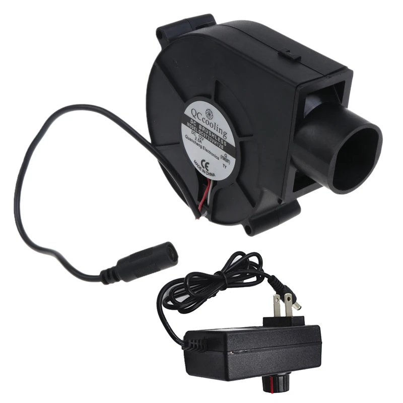 

12V 2.5A 5500RPM Large 110-220V Powered Fan Adjustable Speed for BBQ