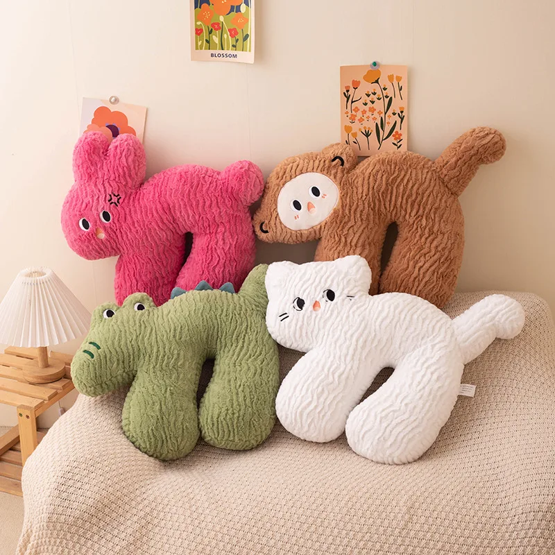 Funny Cute Bunny Crocodile Cat Plushies Doll Stuffed Soft Animal Lovely Brown Monkey Baby Sleep Pillow Room Decor for Girl Gift plush diary book lovely bunny notepad cartoon girl notepad diary accessory