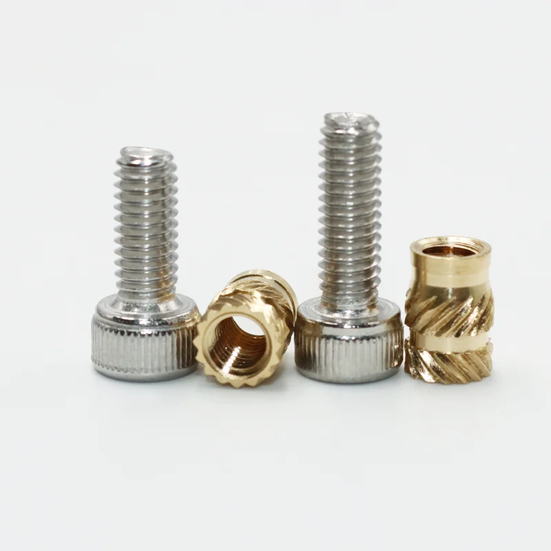 Brass Insert Nut and 304 Stainless Steel Hex Socket Head Cap Screw Set Hot Melt Heat Press Embed Copper Insertnut for 3D Printer