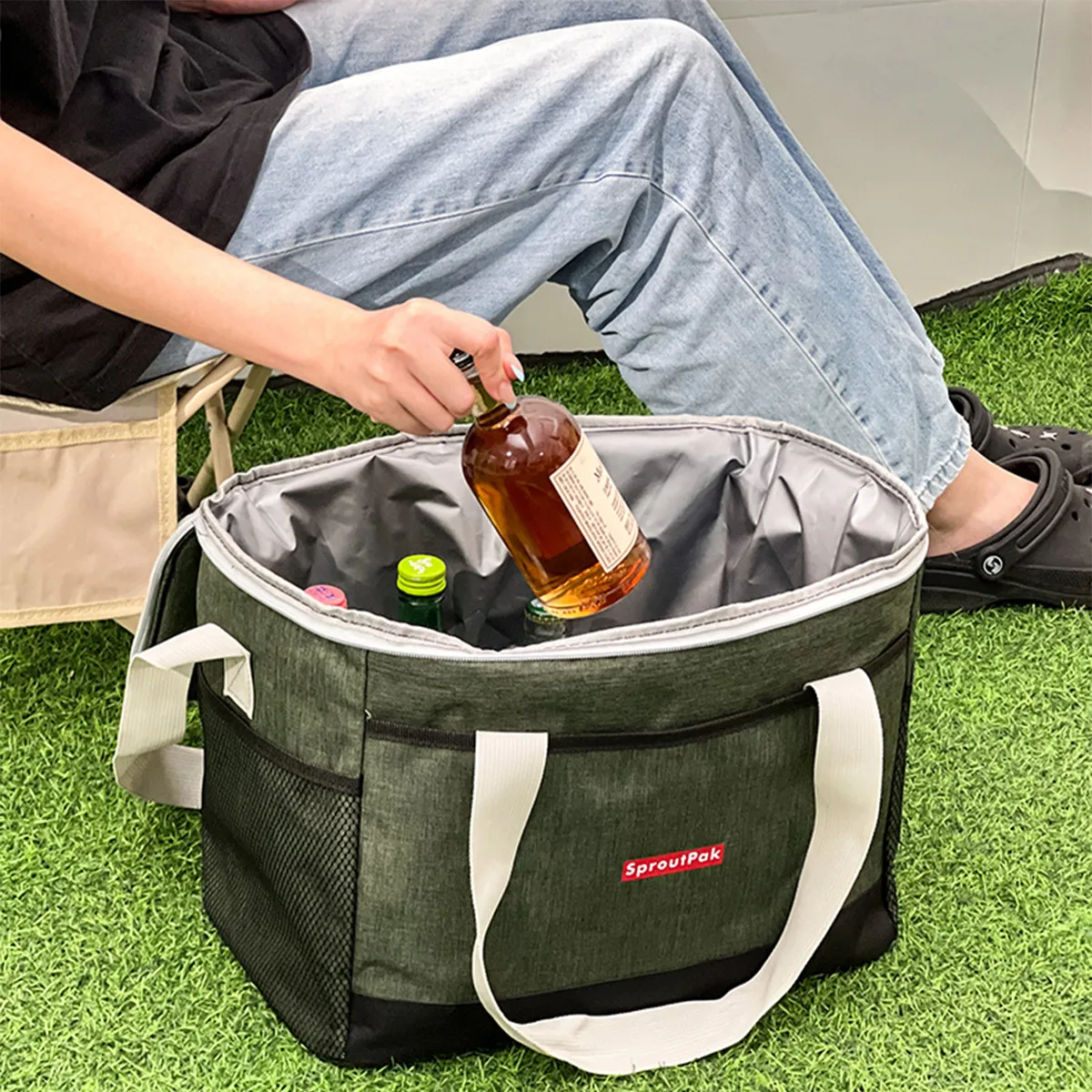 حقيبة تخزين للتخييم من WORTHBUY، حقيبة تبريد محمول...