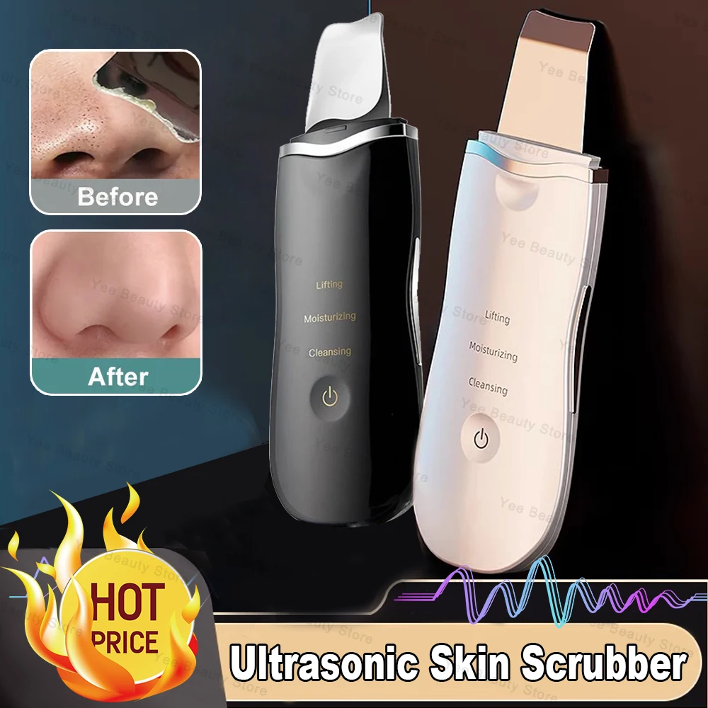 

Ultrasonic Skin Scrubberskin Peeling Machine Blackhead Remove Deep Face Cleaning Ion Acne Pore Cleaner Spatula Shovel Scrubber