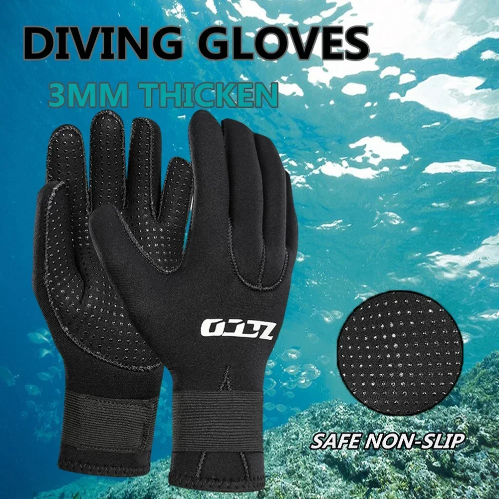 

2023 New Neoprene Diving Gloves 3mm Non-slip Swimming Gloves Black Warm Wetsuit Gloves for Kayak Surfing Snorkeling Hunting