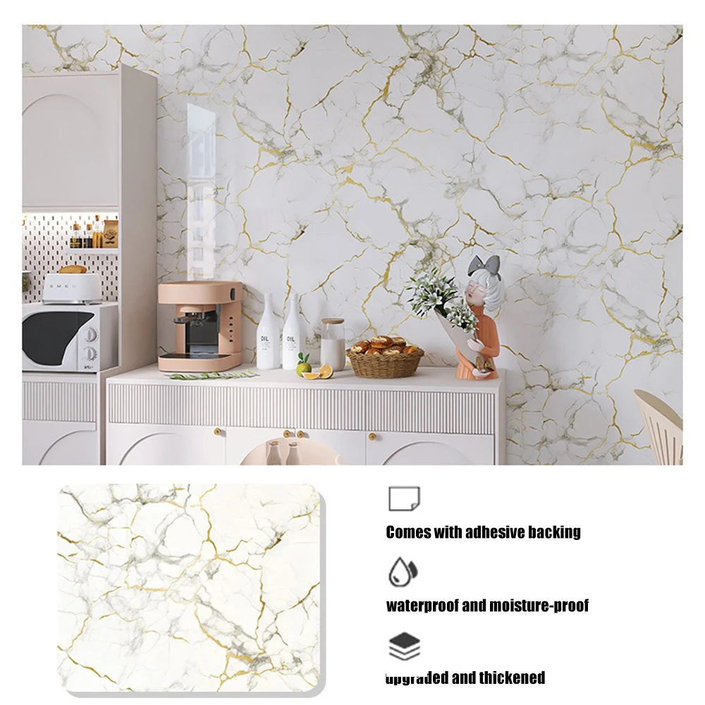 Home Decoration 40cm DIY Kitchen Oil Resistant Living Room Bedroom Marble  Wall Stickers Wallpaper Waterproof Self Adhesive - AliExpress, image size:1000x1000