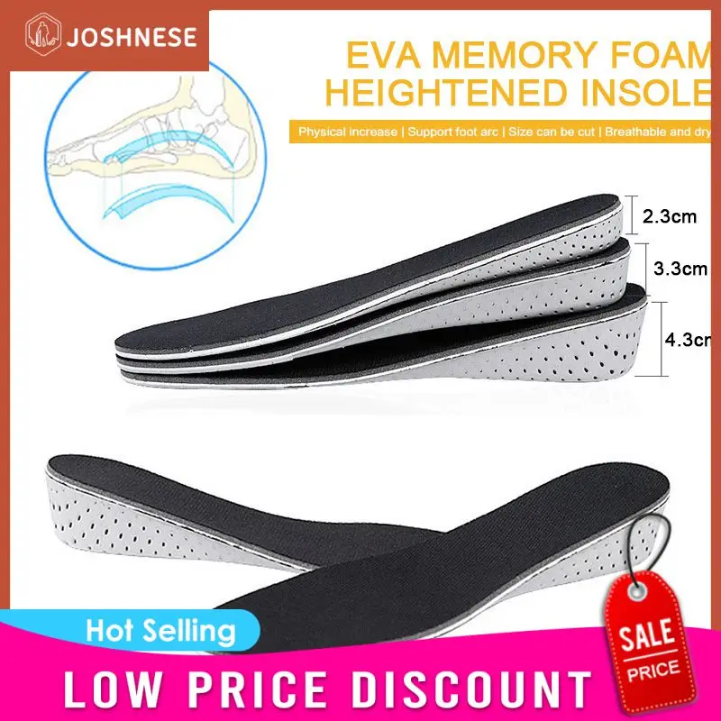 

Стельки из хлопка с эффектом памяти, полная или полная стелька для обуви, увеличивающие пятки, унисекс, для женщин и мужчин, 2,3 ~ 4,3 см, стельки, подушка, Прямая поставка