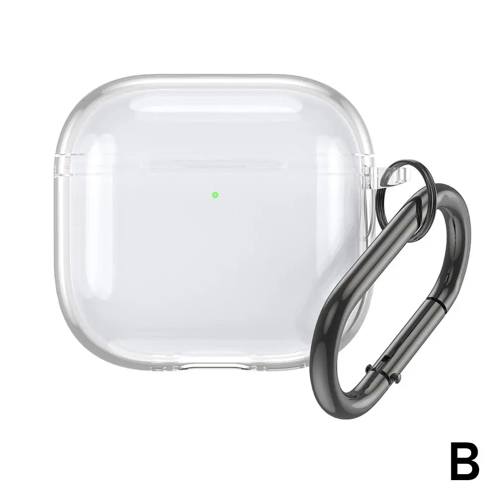 Transparent Shockproof TPU Earphone Case with Keychain