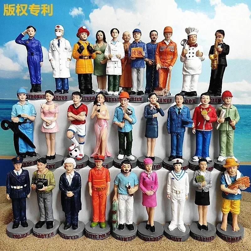 Professional Miniature Figurines Set – Doctor, Nurse, Astronaut, and Worker Desk Decor