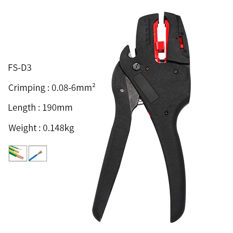 

B50 FS-D3 Multitool Adjustable Precision Stripping Pliers Automatic 0.08-6mm 28-9AWG Cutter Cable Scissors Wire Stripper Tools