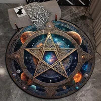 3D Cosmic Planet Pentagram Round Area Rugs Living Room Bedroom Chair Mats Bathroom Toilet Non-slip Floor Mats Home Decor Carpets 2