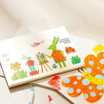 Sketchbook For Drawing Double-Sided Kids Drawing Paper Graffiti Book Kids Drawing Book Lightweight Drawing Notebook For Children 6