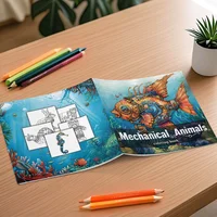 Mechanical Animals Coloring Book For Adults And Teens Featuring 24 Page Relieve Stress Kill Time Graffiti Painting Drawing Books 2