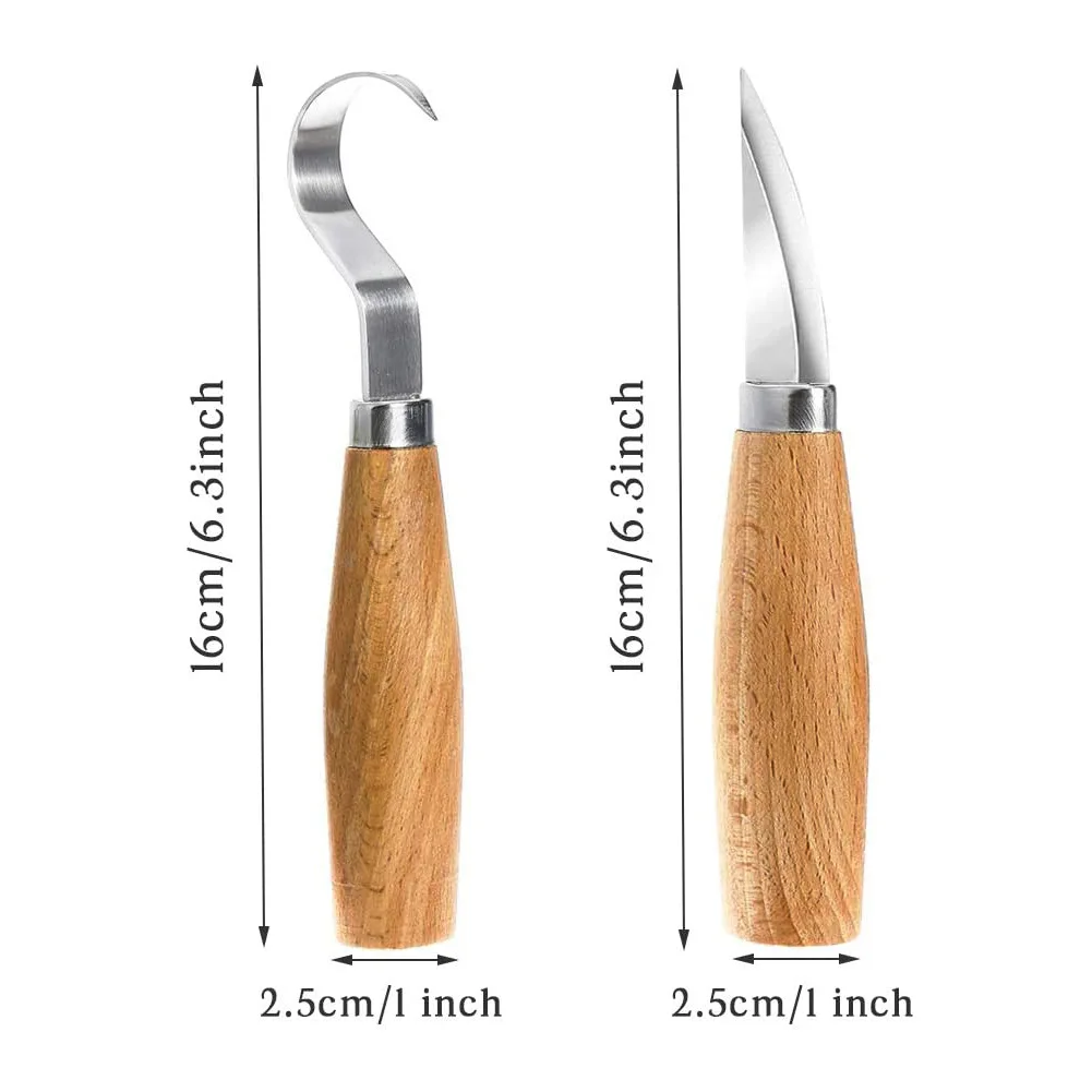Wood Spoon Carving Knife Chisel Woodcut Hook Knife with Bamboo Handle DIY Woodcarving  Tools - AliExpress