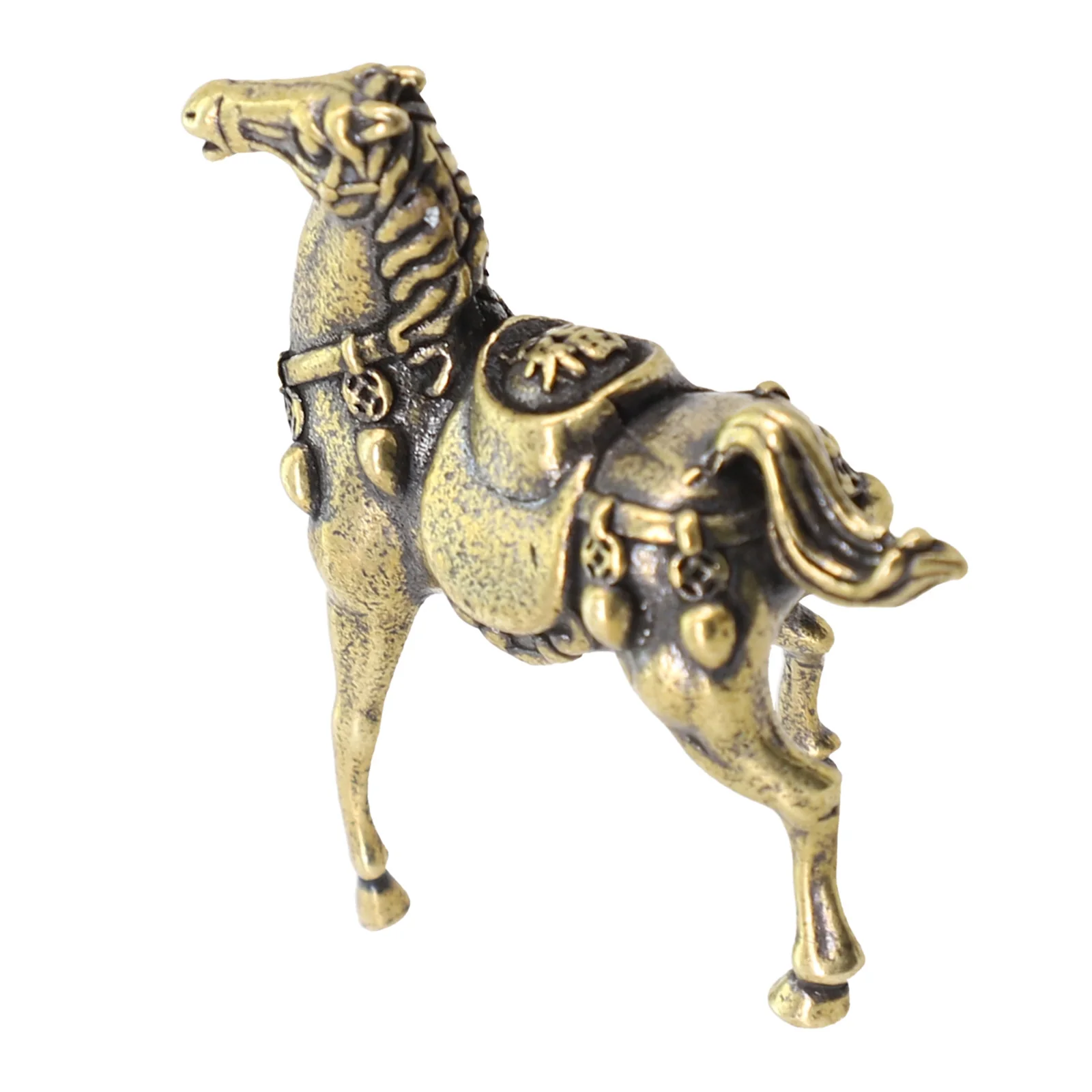 

1pc Retro Vantage Solid Copper Race Horse Figurines Miniature Home Desk Decor Ornament Handmade Crafts Home Furnishings
