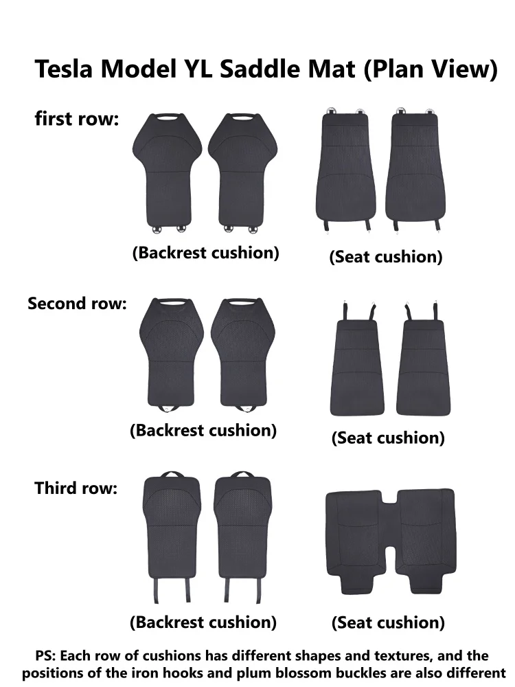 For Tesla Model YL New Car Seats Cover Nappa Leather YL Invisible Seat Cushions Ventilation High Quality Interior Accessories