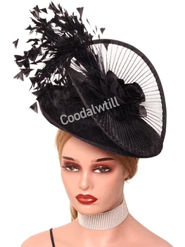 Elegant Black Wedding Fascinator Hat 1