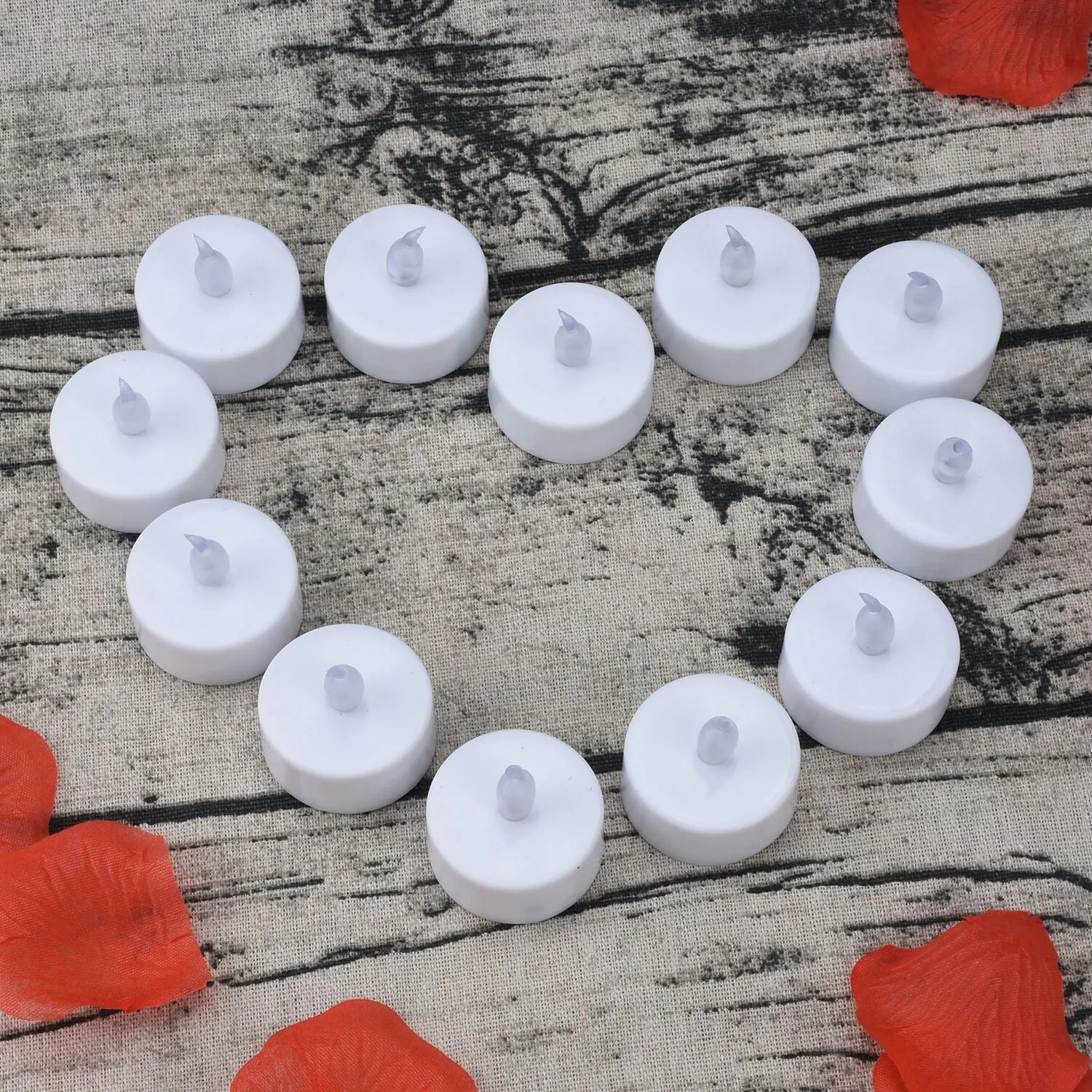 Warm Yellow Flameless LED Tea Light Candles Battery Operated 200+Hours For Votive Aniversary Wedding Decoration 12 Pack flameless candles