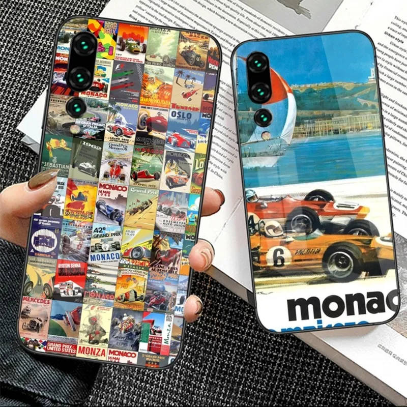 Custodia Per Telefono Grand Prix Vintage Monaco Per Huawei P50 P40 P30 P20 Pro Mate 40 30 20 Pro Nova 9 8 7 Pc Cover Per Telefono In Vetro