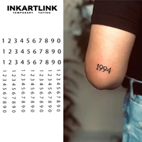 Number Temporary Tattoo,Lasts To 15 Days New Technology Magic Waterproof Semi Permanent Sticker. 1