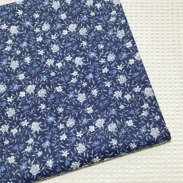 Luxurious Pure Cotton Twill Fabric with Floral Design - Perfect for Crafting Quilts and Baby Bedding