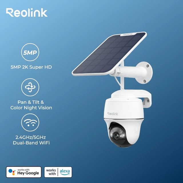 Reolink 5MP WiFi Security Camera Wireless Pan & Tilt Outdoor Solar Powered IP Camera Color Night Vision Surveillance Camera 1