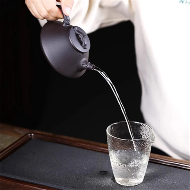 160ml Yixing Purple Clay Teapot Hand Carved High-end Teapot for Home Use Green Tea and Red Teapot Tea Infuser Ceramic Tea Set