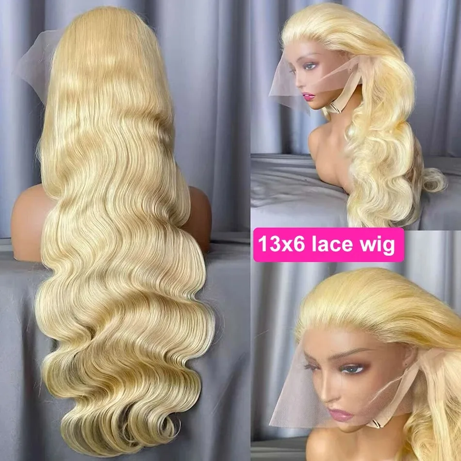 Human Hair Wig 32 34 Inch Honey Blonde 13x4 HD Lace Front 613 Color Body Wave 180 Density 13x6 Lace Frontal Brazilian For Women