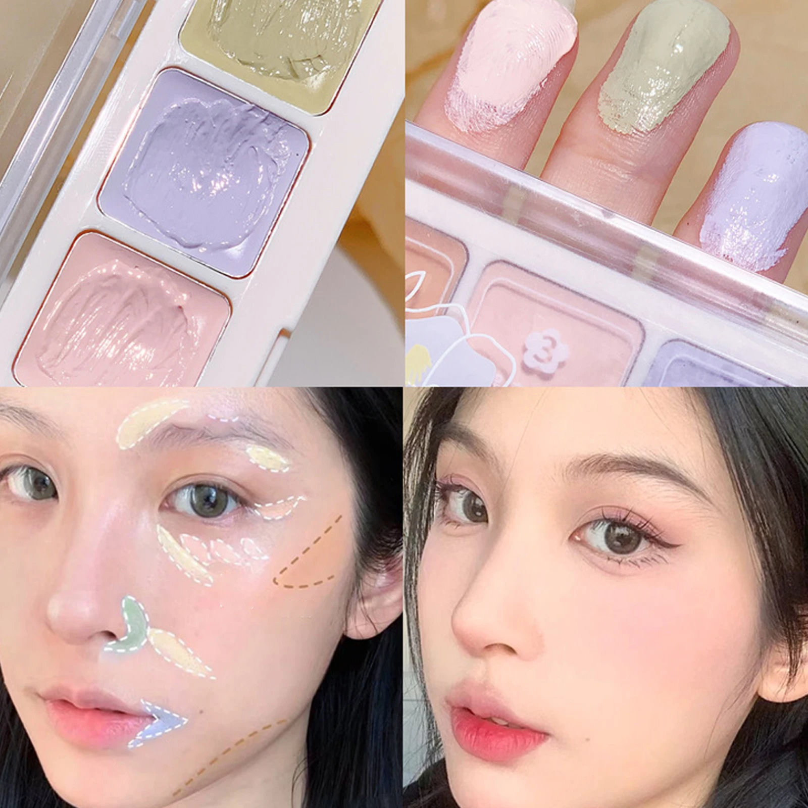 

Палетка консилеров 5 цветов Увлажняющий натуральный крем для лица прикрывает темные круги акне профессиональный макияж косметика ровный тон кожи