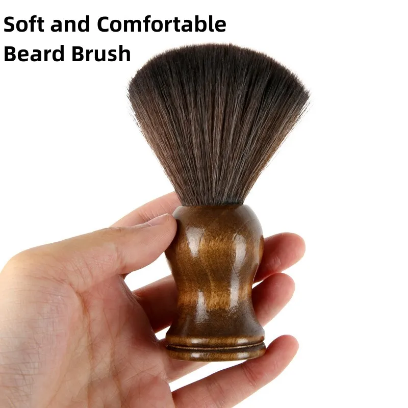 Náhrada kvalita dřevěný holení kartáč pro muži - měkké silon štětin bradka kartáč - must-have bradka grooming nářadí