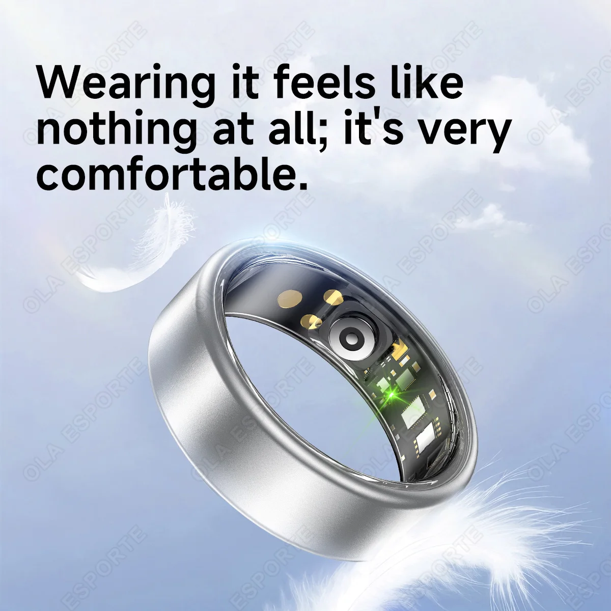 Anello Intelligente Colorato per Donne e Uomini, SmartRing con Monitoraggio della Frequenza Cardiaca, Impermeabile, 100+ Modalità Sportive, Super Leggero e Delicato sulla Pelle - immagine 3