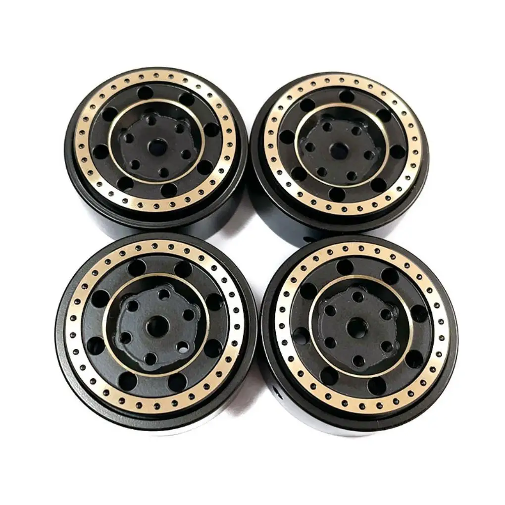 

RCGOFOLLOW 1/24 латунные противоударные металлические колесные диски RC, обновленная деталь, металлические колесные диски Rc для Axial SCX24 RC Car Part, черный