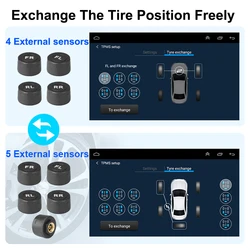 Advanced USB Android TPMS Tire Pressure Monitoring System with 5 Sensors - External sensor (5 sensor)