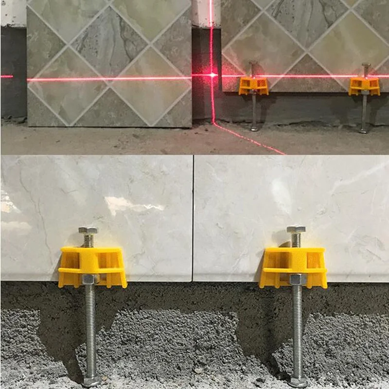 1pcs Manual tile Locator Wall Tiles regulator Height Adjustment Positioner Leveler Ceramic Fine Thread Rising Construction Tool tile leveling clips,tile leveling tools