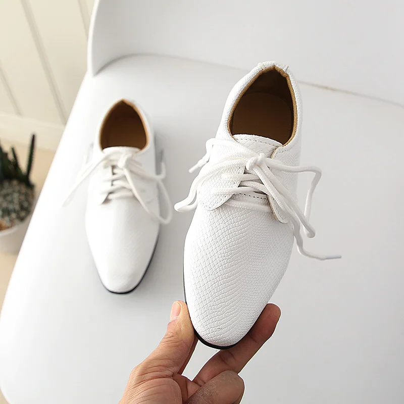 Iawesome Boys Leather Shoes Kids Flats Lace-up Children's Wedding Shoes For Toddlers Boy Big Boys Fashion For Performance 3