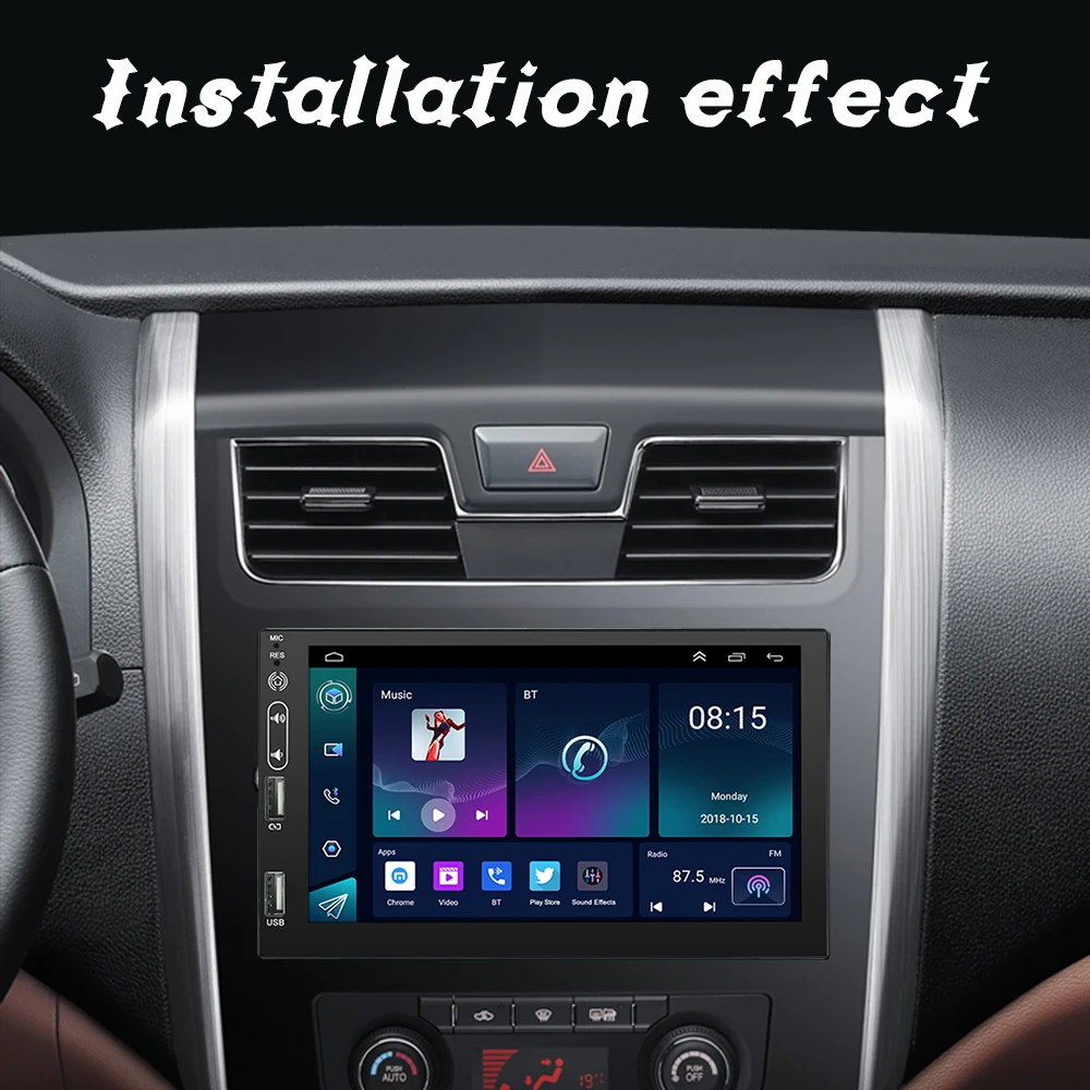 Car Multimedia Player WIFI+4G Android 10 Carplay, Android Auto 7 Inch Car Stereo GPS 4 Cores Universal 2 Din 10.0 4+64G