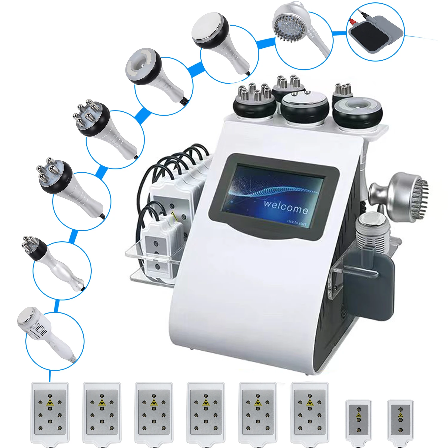 Body Sculpting Machine 40K RadioFrequency Multifunctional Body Sculpting 6/9IN1 Cavitation Vacuum Massage Device Body Shape Lipo Laser Slimming Machine