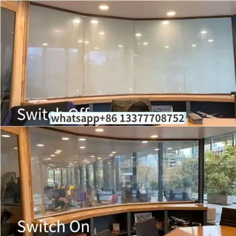 Customized products privacy magic dimming electric intelligent PDLC building glass switchable glass film Customizable 3