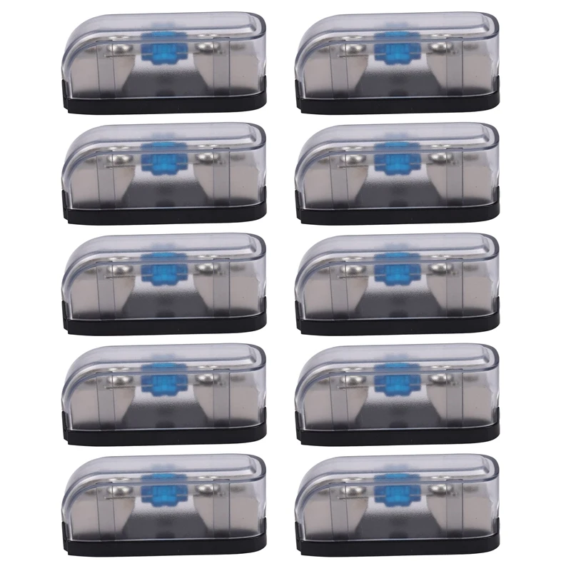 Portafusibili Stereo Per Auto 10X, Scatola Portafusibili Audio Agu Automatica Blocco Distribuzione Alimentazione 4Ga In Uscita 4Ga, Unidirezionale
