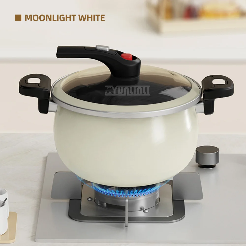 6.5L Household Micro Pressure Stew Pot Low Pressure Pot Induction Cooker Gas Universal Kitchen Soup Cookware 6
