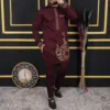 New in Luxury Designer Men African Summer Outfit Men Patchwork Top and Sports Pants 2 Pieces Outfits Festival Wedding Men's Suit 6