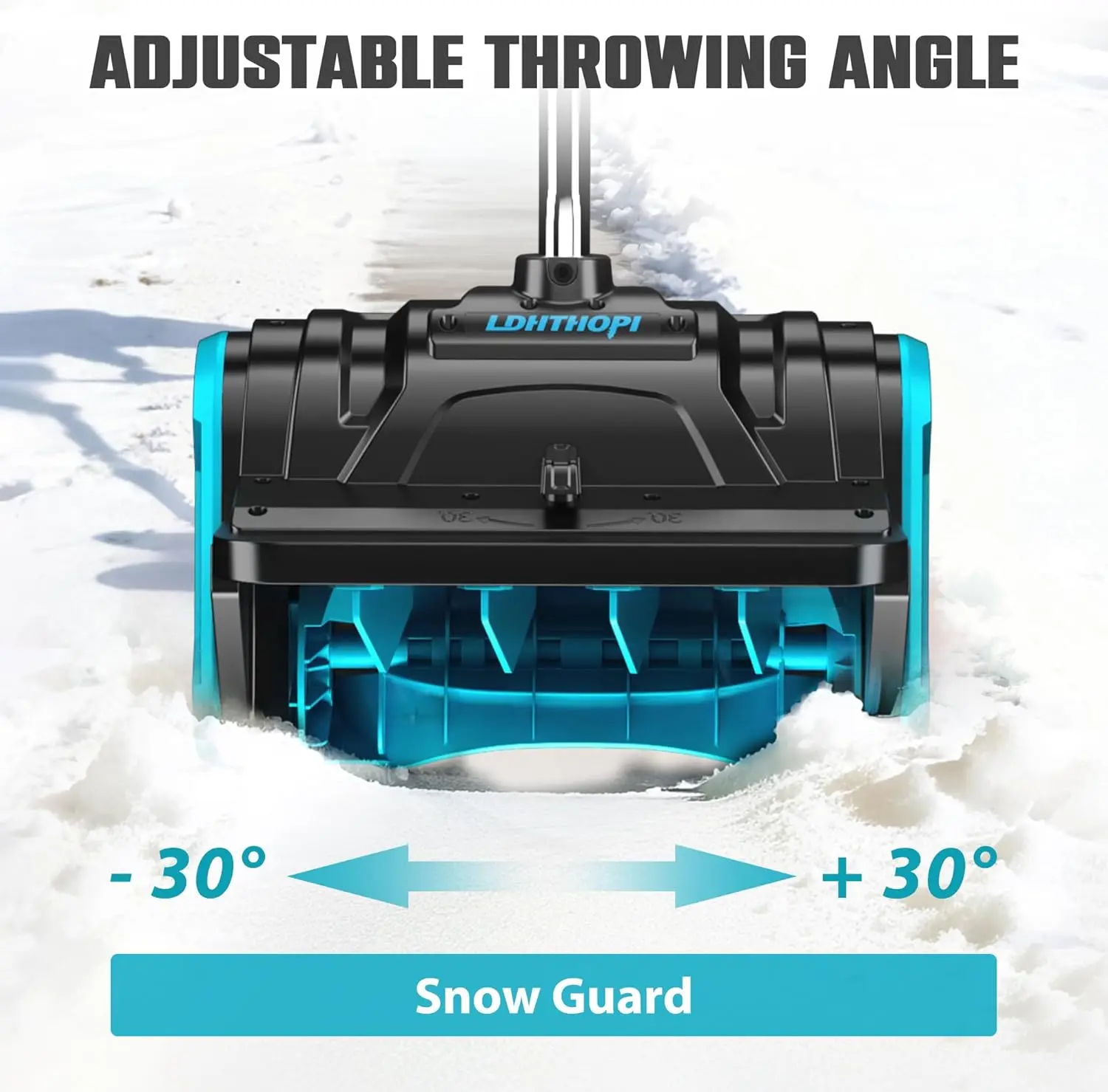 40V Cordless Snow Shovel, 13-Inch Brushless Electric Snow Blower with Directional Plate, 2X 4.0 Ah Batteries & Quick Charger