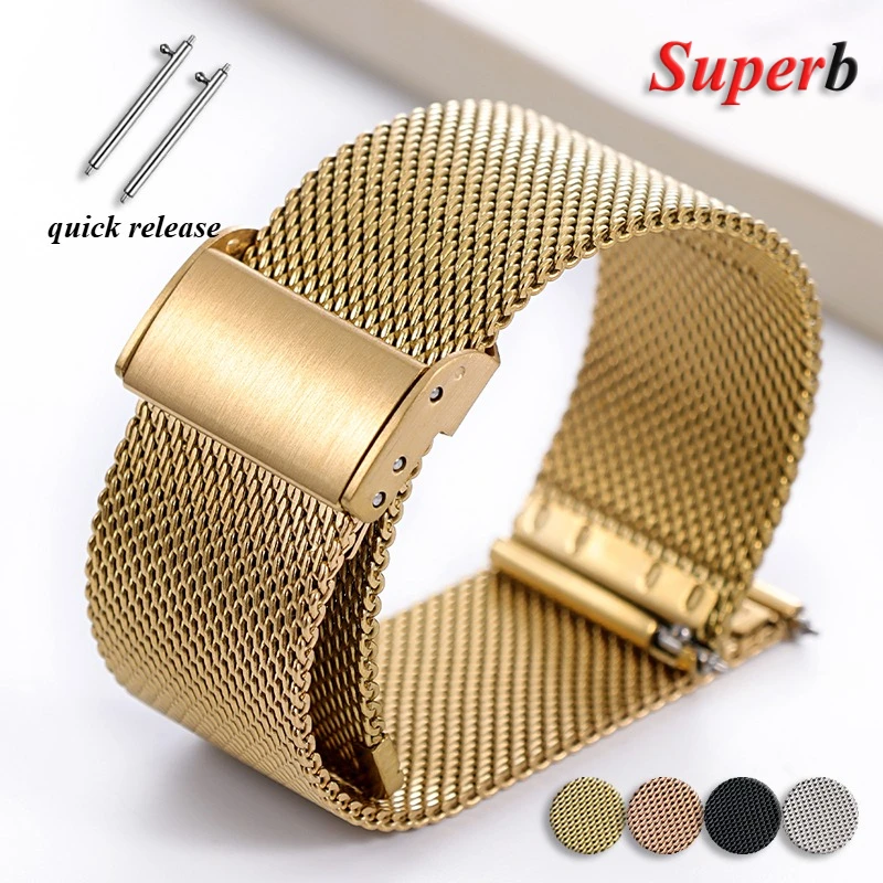 Elegant Milanese Loop Stainless Steel Mesh Bracelet Wristband